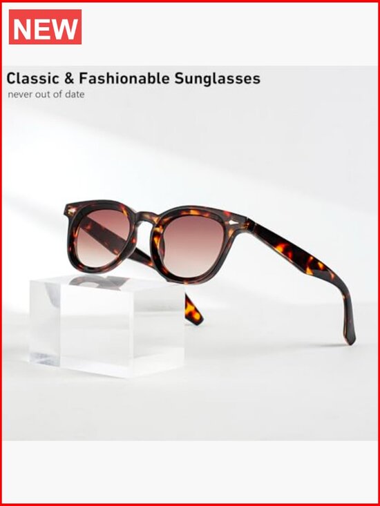 Round Sunglasses UV400 Protection Plastic Frame Unisex main image 5